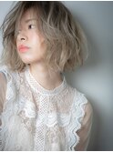 外国人風ホワイティグレージュ小顔ボブルフ201u大宮10代20代30代