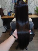 ロングストレートミントベージュ艶髪美髪ナチュラル