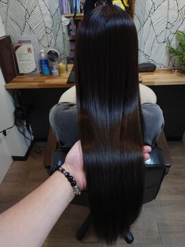 ヘアーカルチャー 小倉台店 HAIR CULTURE ロングストレートミントベージュ艶髪美髪ナチュラル