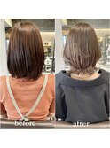 韓国風ヘア 外国人風ヘア くびれヘア ヌーディーブラウンM1115