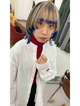 フィン(fin,) ayato/グレージュカラー/ボブウルフ/黒髪/ココアベージュ/パーマ