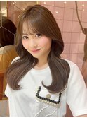 韓国風前髪×ショコラアッシュ【髪質改善/新宿/ふんわりカール】