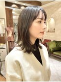 ミディアムレイヤー/レイヤーカット/銀座/くびれヘア/黒髪
