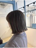 ハイライト切りっぱなしボブ