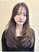 韓国風/レイヤー/小顔/前髪カット/髪質改善/グレージュ/透明感