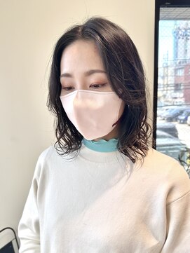 リグリー(regree) ウェーブパーマ/ミディアムレイヤー/センターパート/髪質改善