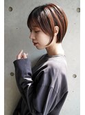 大人可愛い20代30代40代黒髪前下がりショートボブ丸みショート◎