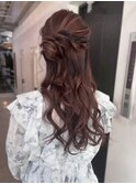 ハーフアップ　ヘアセット　結婚式　同窓会　お呼ばれ　20代30代
