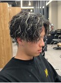 メッシュハイライトスパイラルパーマツイストパーマツーブロック