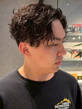 メンズサロン ブロック(Men's Salon bloc) 波巻きスパイラルパーマ ツーブロック アップバング ビジネス