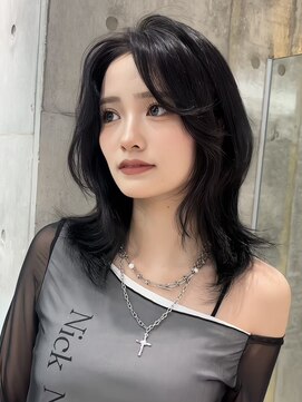 ロンドメリア 天神大名店(Lond Melia) 小顔に見せるミディアムヘア/韓国ヘア/暗めカラー