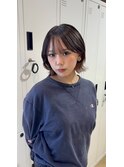 洗練ショートボブ x 透けバング