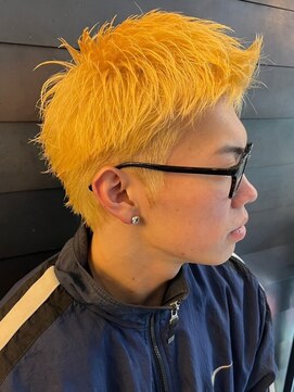 ディスイズバーバーセカンド(THIS IS BARBER 2nd) ブリーチカラー イエローゴールド スパイキーショート