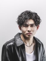 ホワイト(WHITE)&nbsp;波巻きパーマ/波巻きスパイラル/緩め波巻き/メンズパーマ