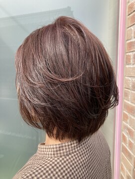 ヘアーメイク ナイス(Hair make NICE) スイングレイヤーボブ×ピンクブラウン