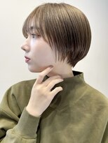 ペールベージュ/外ハネボブ/大人かわいい/セクションカラー[銀座