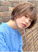 ★◎斜めバンググレージュカラーシルキーベージュデザインカラー