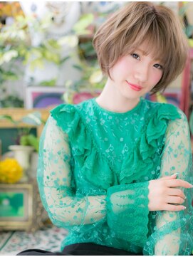 カバーヘア ブリス 戸田公園西口店(COVER HAIR bliss) ハイトーンくせ毛風カールAラインボブh2戸田公園20代30代40代