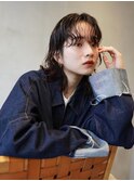 ニュアンスパーマ切りっぱなしボブミディアム