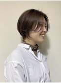 ショートカット丸みショート耳掛けハンサムショートひし形小顔