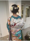 成人式、卒業式ヘアセット（ふんわりまとめスタイル）