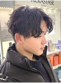 甲府昭和町波巻きパーマツイストスパイラルパーマセンターパート