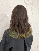 アヴァンスクロス あべのルシアス店(AVANCE.CROSS)&nbsp;カーキベージュ×裾カラー×グリーン