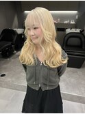 イメチェン/ホワイトブロンド/外ハネボブ/美髪/名駅
