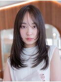 ザクザクレイヤー/20代30代大人かわいい/シースルーバング