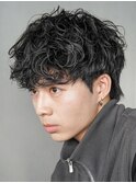 大分波巻きパーマメンズマッシュシャドウパーマツイストパーマ