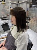 切りっぱなしミディアム×ベージュカラー　by沼尾