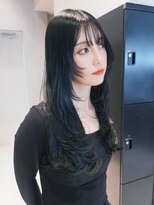 アイティーバイアルバム 下北沢店(IT by ALBUM)&nbsp;黒髪顔周りレイヤー前髪カット小顔おくれ毛ロング_F30713