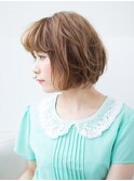 梅田/髪質改善/ハイトーンカラー×ショートボブパーマ