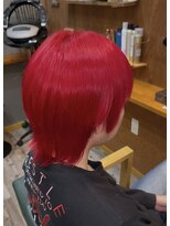 ヘアーサロン アトリエ(Hair salon ATORIE)&nbsp;メンズウルフブリーチカラーレッドカラー