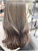 ブリーチなしカラー◎透明感髪質改善カラーロングヘア韓国風