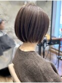 似合わせショートボブ30代40代小顔銀座ひし形前上がり縮毛矯正