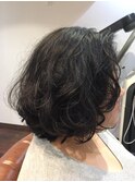 小顔補正立体カットとデジタルパーマで大人のラフウェーブ♪