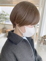 ソーコ 渋谷(SOCO)&nbsp;マッシュショートボブ前髪ありショートアッシュベージュ20代30代