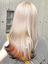 《*ロングヘアの裾カラーデザイン*》髪を結んでも可愛くなり、アレンジも自由自在＊[ケアブリーチ/天神]