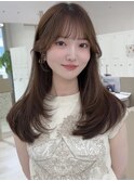 小顔レイヤーカット×ナチュラルグレージュ30代40代50代