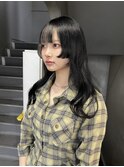 札幌韓国ヘア　バングカラーと姫カット