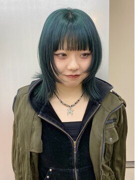 パークレーン アイス イヴェン(park lane ICI yeven) ターコイズ ブリーチ レイヤーカット