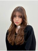 20代30代大人かわいいレイヤーカットブラウンベージュ