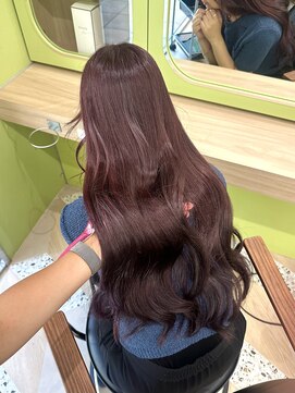 イオエ 西梅田(ioe) ブリーチなしカラー／髪質改善/ミルクティーベージュ/小顔へア