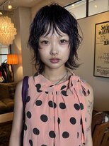 ドロップ(drop)&nbsp;個性派ウルフレイヤー　カシスカラー　ウルフパーマ　表参道