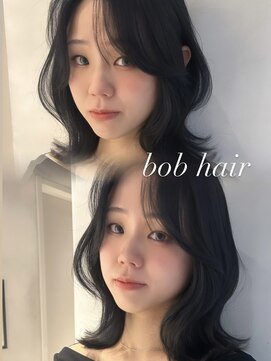 福井レイヤーカットタッセルボブレイヤーボブセンターパート