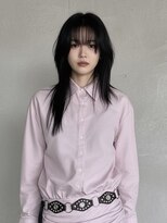 エイチ ウルフカット 大阪梅田(811) レイヤーボブヘアカラーバレイヤージュ50代くるみちゃんヘア