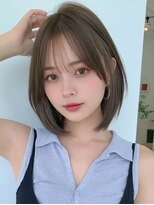 ロッソ 大橋店(Rosso) さらつやブラウンのタイトボブ【大橋】
