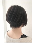 前下がり、軽め小顔ショート!傷ませないカラー&トリートメント