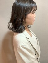 ジアン(GIEN)&nbsp;デザインカラー ハイライト グレージュ ミディアムヘア